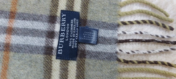 Vintage Burberry London 100% Cashmere scarf size:… - image 7
