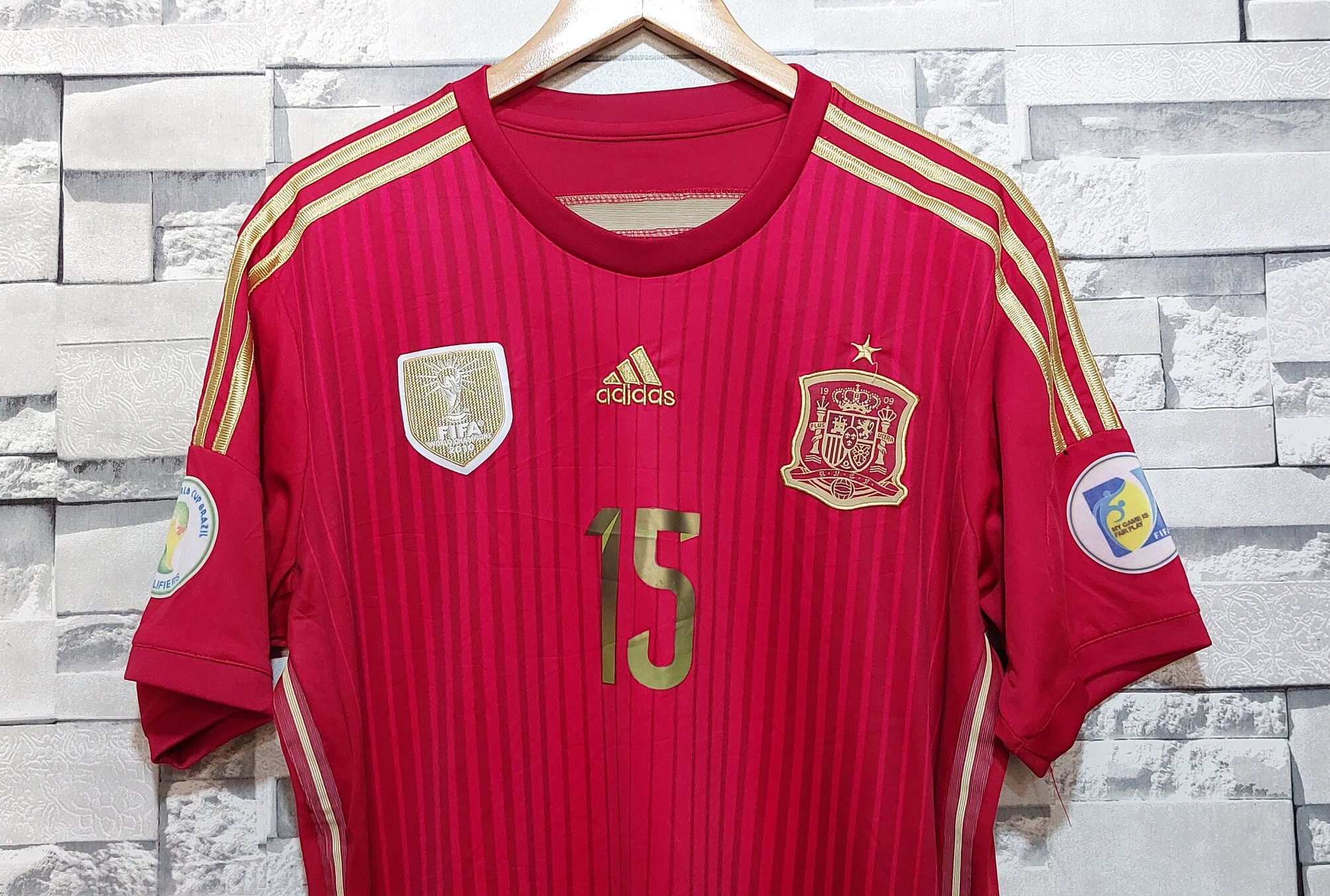 Iniesta Spain 2010 WORLD CUP FINAL Soccer Away Jersey Shirt L SKU# P47 –  foreversoccerjerseys