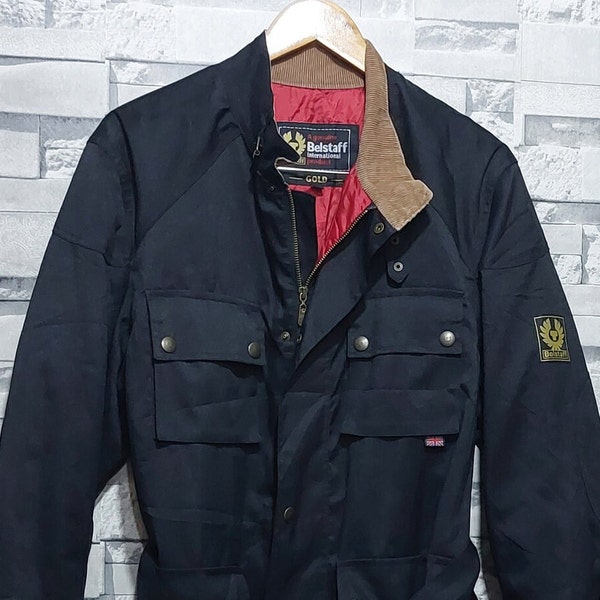 VTG 90s Belstaff Gold jacket Coat Size: L/ Antique Belstaff Motorcycle jacket/ Retro Authentic Belstaff Rider jacket/ Vintage Clothing men