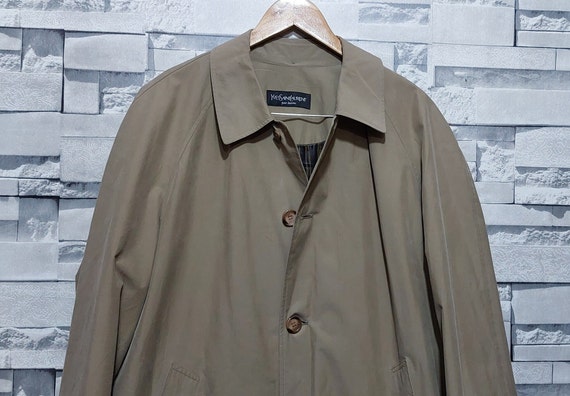 VTG 70s Yves Saint Laurent Trench coat Size: M/ A… - image 3