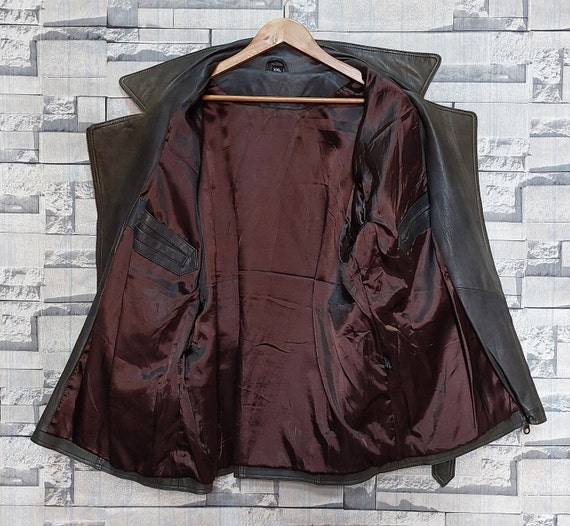 Vintage 90s Leather jacket women Size: 2X/ Antiqu… - image 5
