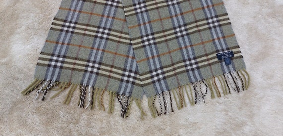 Vintage Burberry London 100% Cashmere scarf size:… - image 5