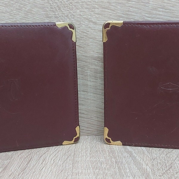 VTG Cartier Classic Genuine Leather Card Case Purse Wallet w, Authentic Wallet, Gift Wallet, Handmade Wallet, Luxury Hand Purse