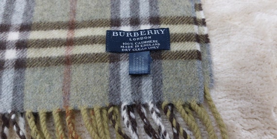 Vintage Burberry London 100% Cashmere scarf size:… - image 6
