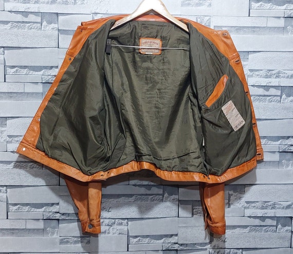 VTG 90s Chevignon Leather Silk Bomber jacket Size… - image 6