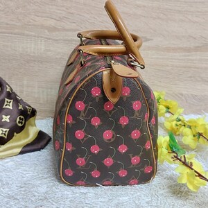 Authentische Louis Vuitton Speedy in Murakami Monogram Canvas und Leder Handtasche - Vintage 90er Jahre Louis Vuitton Handtasche / Antike Luxus LV Tasche