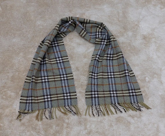 Vintage Burberry London 100% Cashmere scarf size:… - image 2