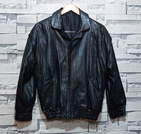 VTG 90s Motorcycle Leather Jacket Size: M/ Antique Bomber Rider 