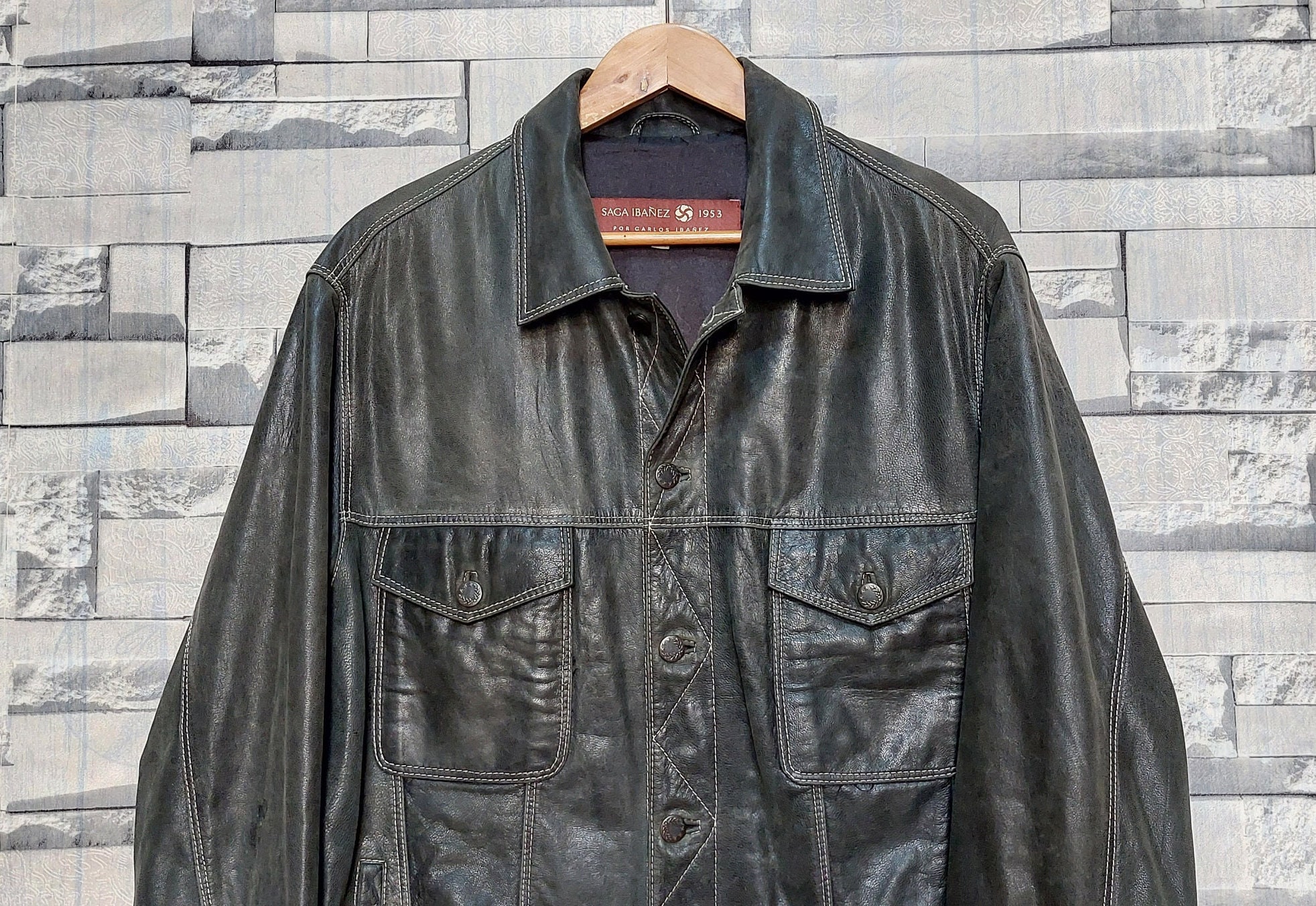 RARE! Levi's Vintage Clothing Leather Moto Jacket Cafe Racer Made in  Italy