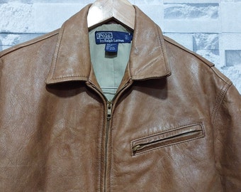 Vintage Polo Ralph Laurent Leather Jacket Size: S/ Antique Polo RL