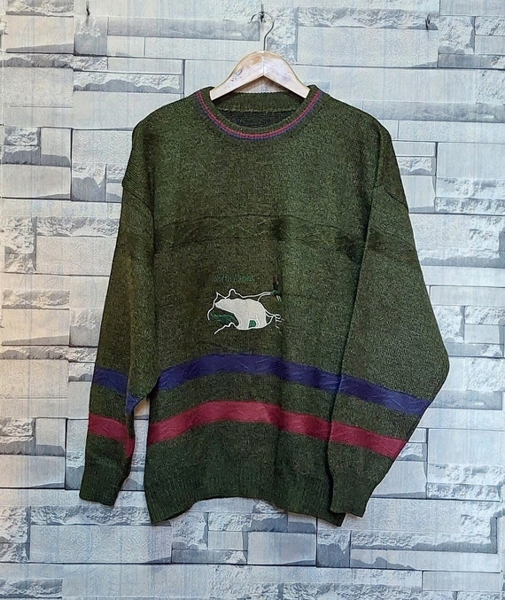 Vintage 90s NORTH ALASKA knit sweater Pullover Siz
