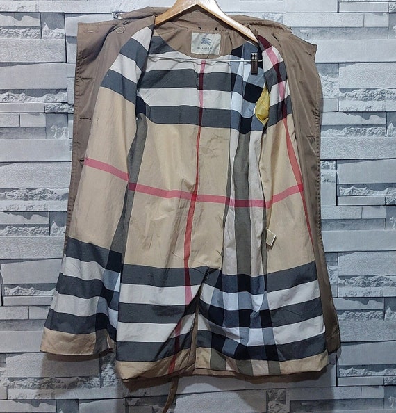 VTG Burberry London Trench Coat Size: XL/ Antique… - image 8