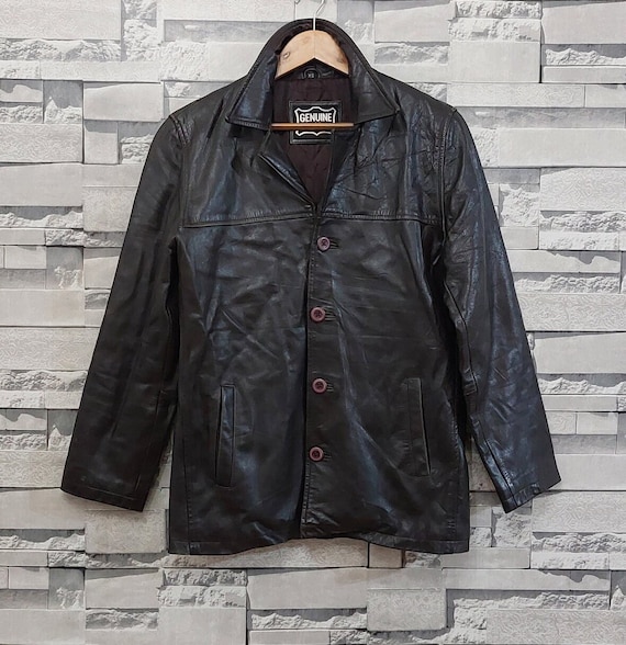 Vintage 90s PEP WEAR Leather jacket Size: XS/ Ant… - image 1