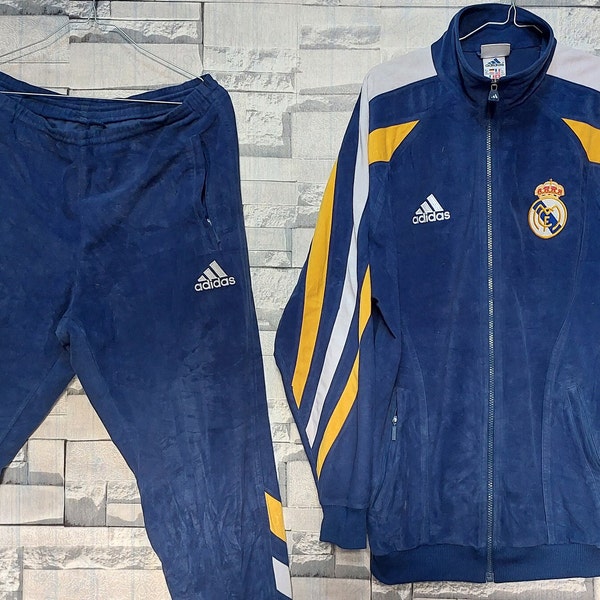 VTG 90s Real Madrid FC Adidas Soccer Tracksuit Size: S Men/ L Women/ Retro Adidas Training Tracksuit/ Sports Tracksuit/ Vintage Clothing men