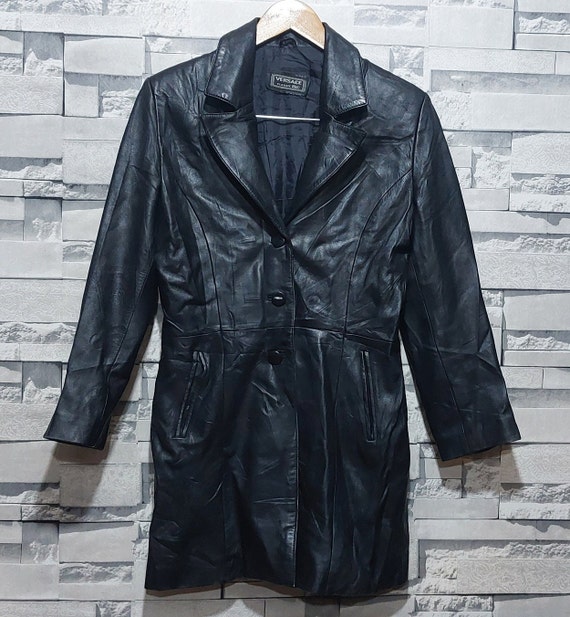 Rare Vintage Versace Mens Lambskin Leather Trench Coat | eBay