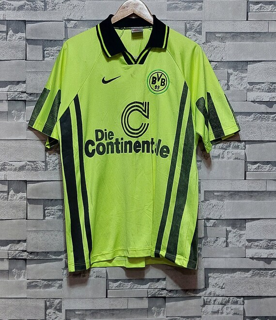 Nike BVB Borussia Dortmund Die Continentale Football Soccer Jersey T shire Size M Vintage BVB Green Trikot 90s Tee Antique Jersey Shirt Etsy Denmark
