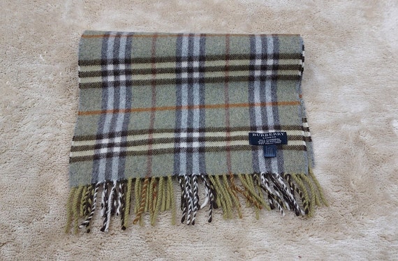 Vintage Burberry London 100% Cashmere scarf size:… - image 1