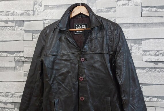 Vintage 90s PEP WEAR Leather jacket Size: XS/ Ant… - image 2