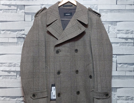 Authentic Strellson WOOL Trench Coat Size 50 M Retro Strellson Coat Authentic Trench Coat Vintage Strellson Coat Vintage Clothing Men Etsy