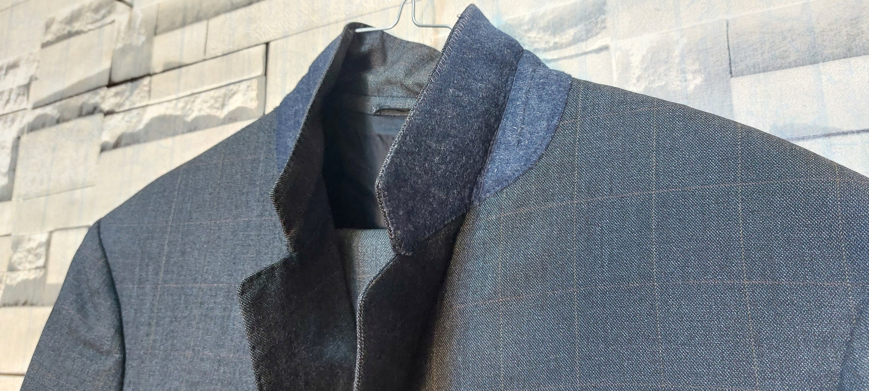 VTG Burberry London Wool Cashmere Houndstooth Double Vented Blazer