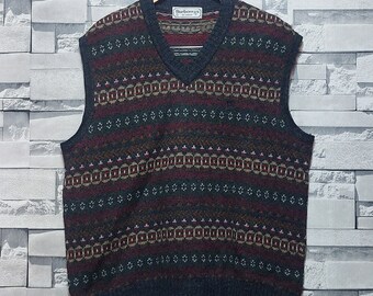 Ancien gilet sans manches Burberry taille XL authentique pull sans manches Burberry gilet en tricot Burberry retro vintage vetements vintage pour hommes Etsy France