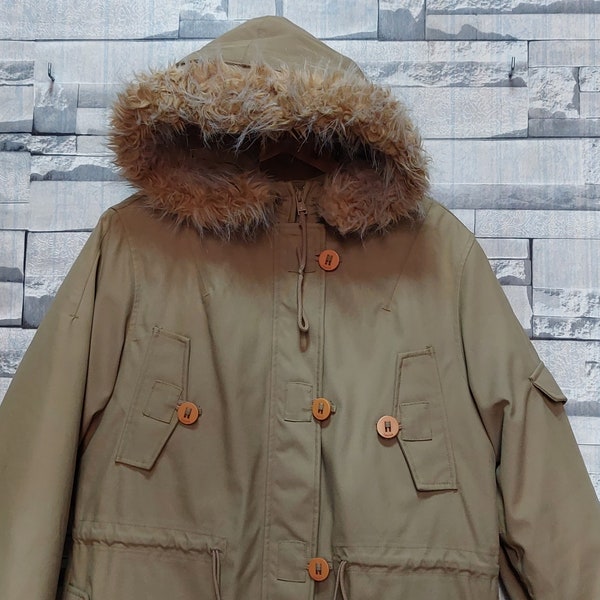 Parka Timberland vintage des années 90 Taille : M/ Manteau veste en fourrure antique Timberland/ Vêtements vintage homme