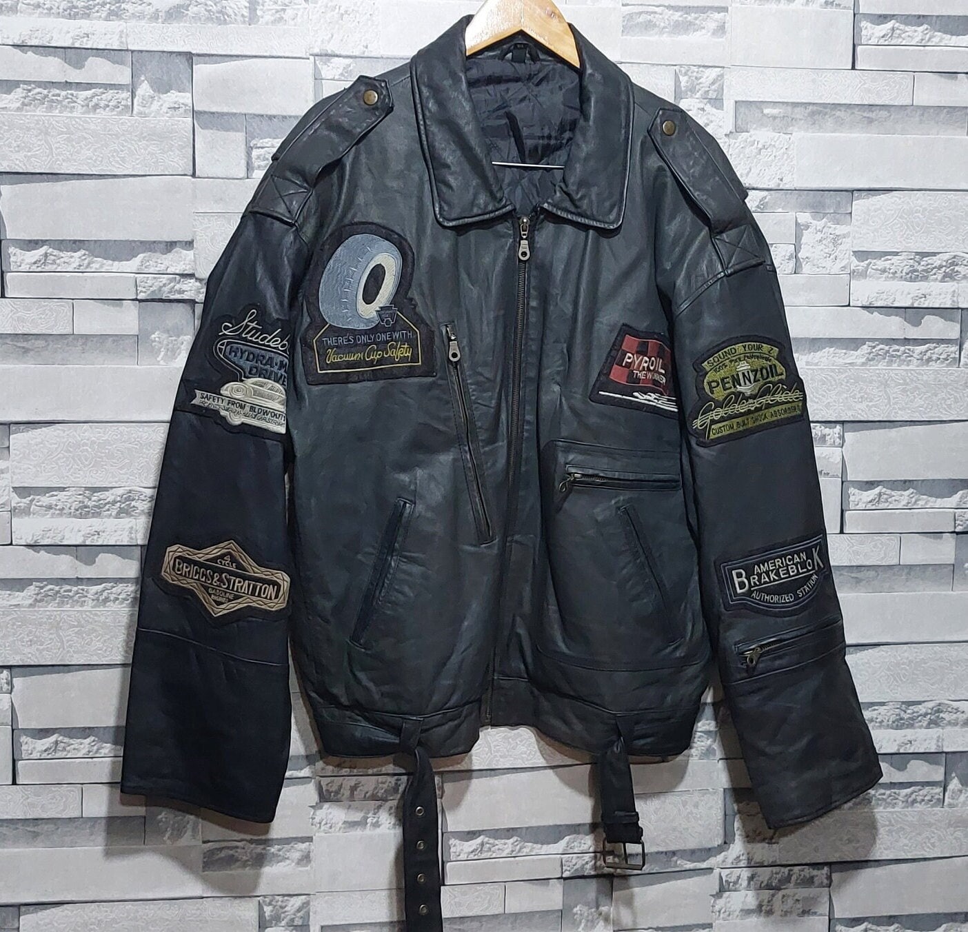 Antique Rider FRONT Leather Jacket Size: 54/ XL/ Authentic Antique Rider FRONT Leather Jacket Size: 54/ XL/ Authentic