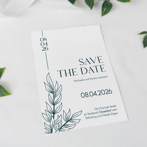 Hochzeit,  Save the Date Karte, Einladungskarte elegant, Hochzeitskarte klassisch, Karte mit Wunschtext, individuell bedruckt | H2002