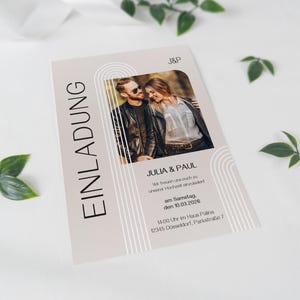 Hochzeit,  Hochzeitseinladung, Einladungskarte elegant, Hochzeitskarte klassisch, Karte mit Wunschtext, individuell bedruckt | H6001