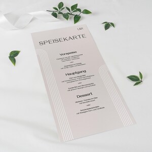 Hochzeit, Hochzeits-Speisekarte, Menükarte elegant, Speisekarte klassisch, Menu, Karte mit Wunschtext, individuell bedruckt | H6003