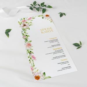 Hochzeit, Hochzeits-Speisekarte, Menükarte elegant, Speisekarte klassisch, Menu, Karte mit Wunschtext, individuell bedruckt | H3003