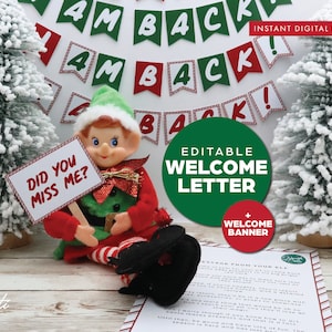 Canva Editable Elf Return, Elf Printable, Elf Letter Template, Elf Arrival, Elf Welcome Letter, Elf I'm Back Letter, Elf Activities