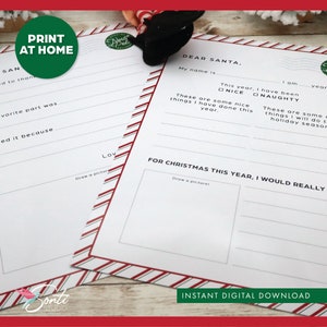 Kit imprimible de carta navideña para Papá Noel, carta de agradecimiento, papelería para Papá Noel, ideas para elfos, accesorios para elfos, actividades para elfos, accesorios, último minuto