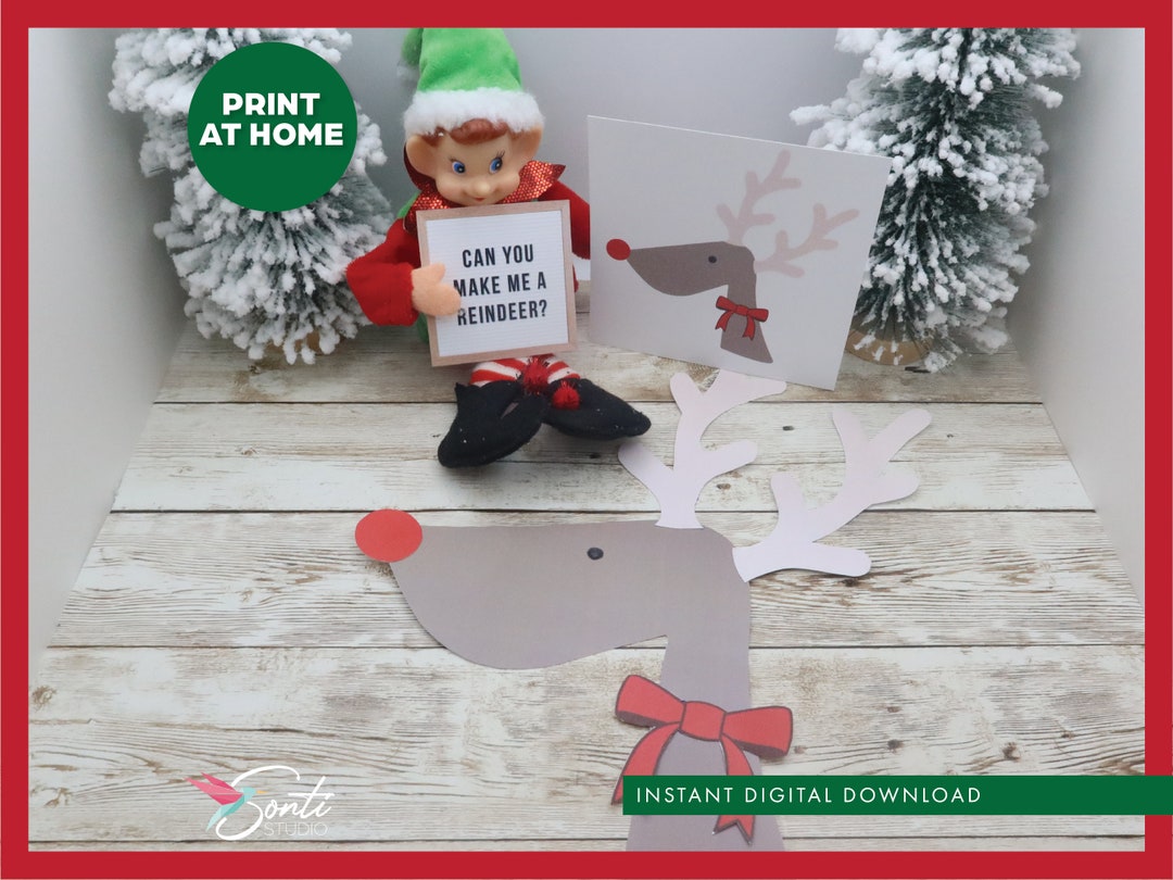 Christmas Elf Printable Reindeer Craft, Elf Activities, Elf Kit, Elf ...