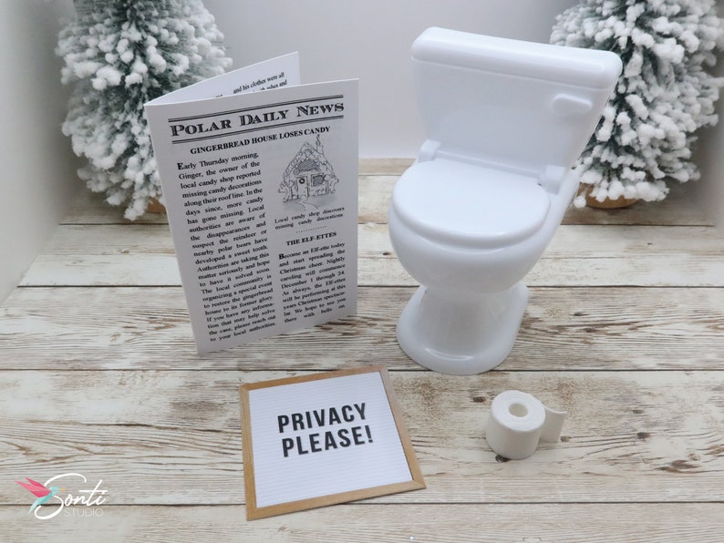 Christmas Elf Funny, Elf Bathroom Toilet, Elf Mischief, Elf Ideas, Elf