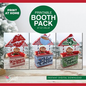 Pack kiosque à imprimer elfes de Noël, idées lutins, accessoires lutins, activités lutins, accessoires lutins, singeries elfes, elfe 2023, scène des elfes, mamans occupées