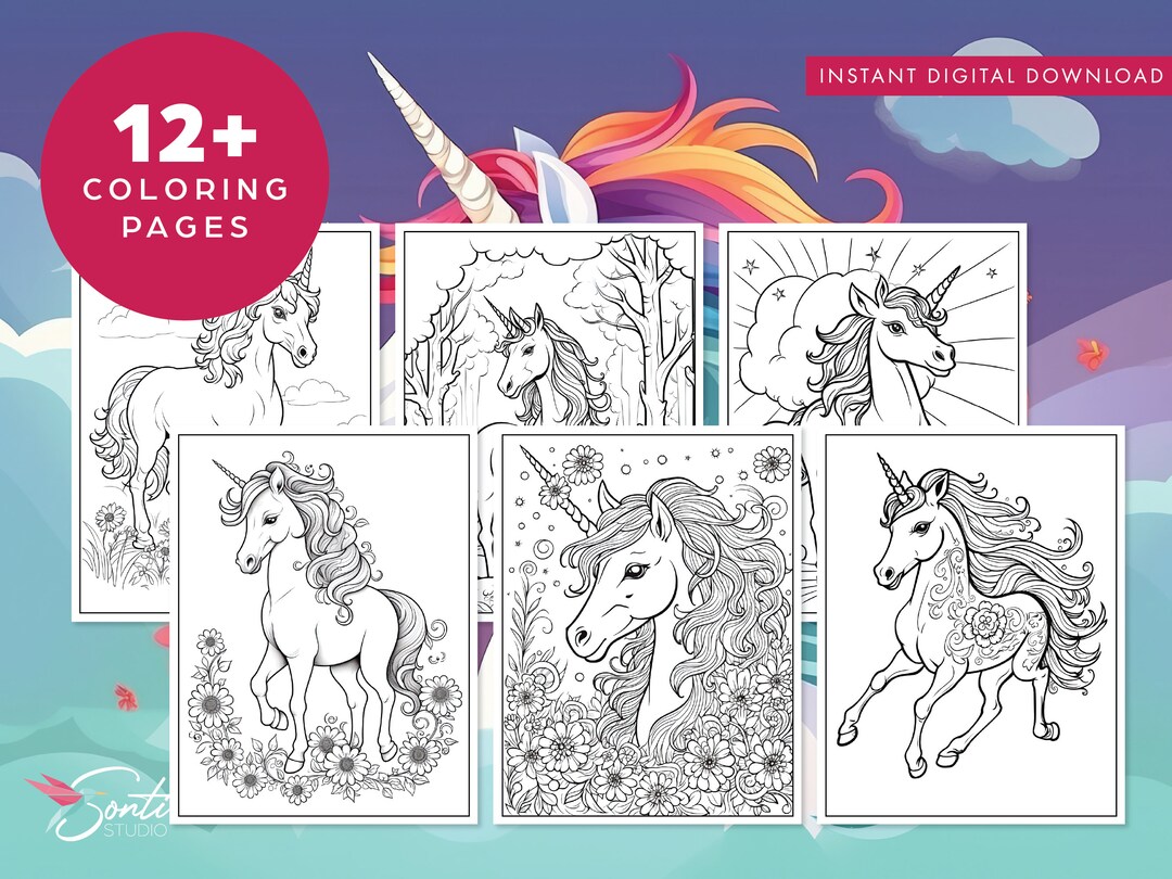 Printable Cute Unicorn Coloring Pages for Toddlers, Kids, and Adults ...