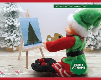 Elf Printable Painting Scene, Elf Kit, Elf Ideas, Elf Accessories, Elf Activities, Elf Props, Last Minute, Elf Christmas, Doll Miniatures