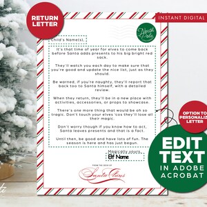 Editable Elf Return, Elf Letter Template, Elf Printable, Elf Welcome, Elf Arrival, Elf I&#39;m Back Letter, Elf is Back, Elf Notes, Elf Mail