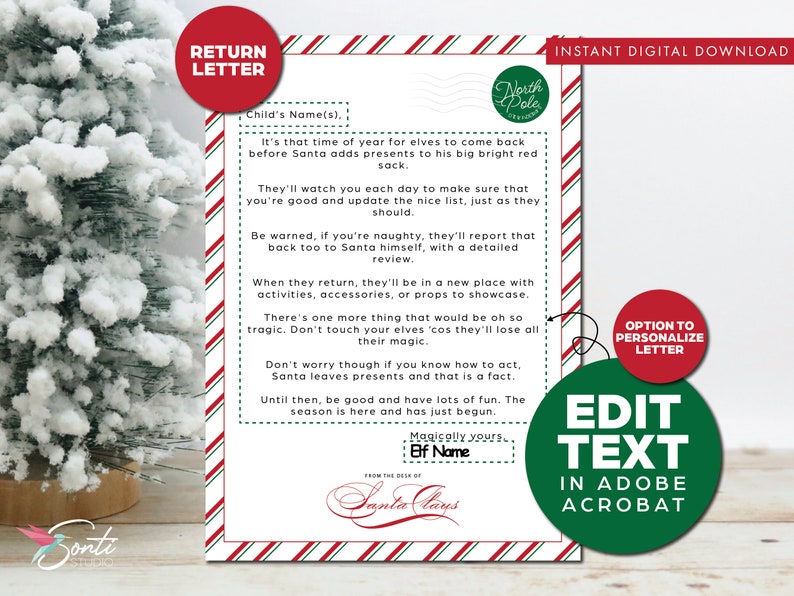 Editable Elf Return, Elf Letter Template, Elf Printable, Elf Welcome ...