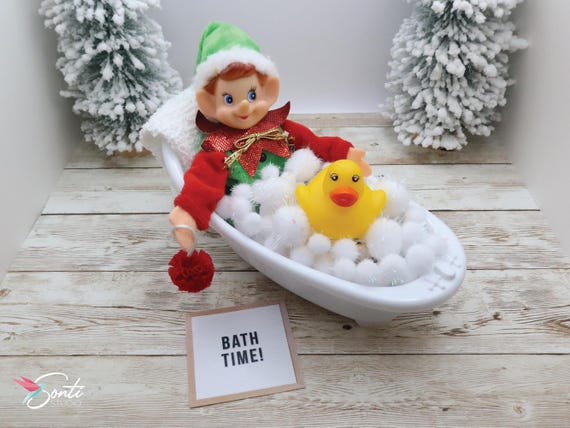 Kit 15 Accessoires Miniatures Lutin De Noël - Salle De Bain Pour Porte De Lutin - Décoration Maison De Poupée