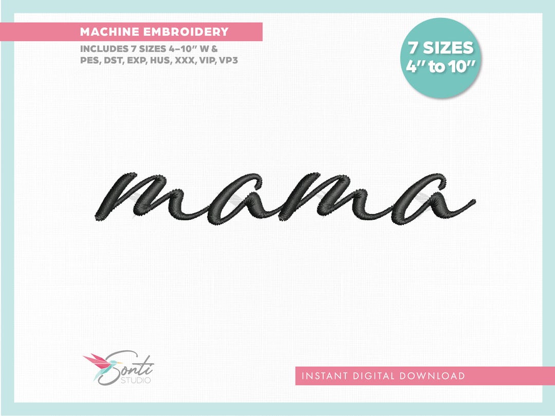 Mama Script Svg Mama Script Design, Script Font Design, Machine Embroidery Design, Mama ...