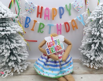 Christmas Elf Birthday Dress Shirt Banner, Elf Outfit Clothes, Elf Ideas, Elf Antics, Elf Accessories, Elf Activities, Elf Props, Elf Scene