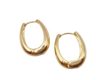 Minimalist Gold Hoop Earrings: 18k Gold Plated