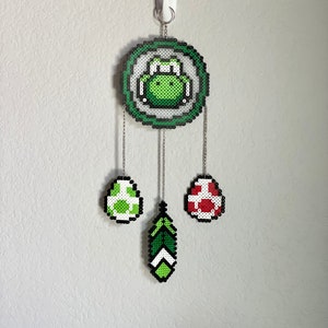 Yoshi, Perler Beads, Mario, Bead Sprite, Pixel Art, Perler Bead