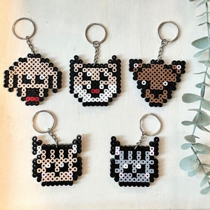 Dog breeds Cat Perler bead keychains