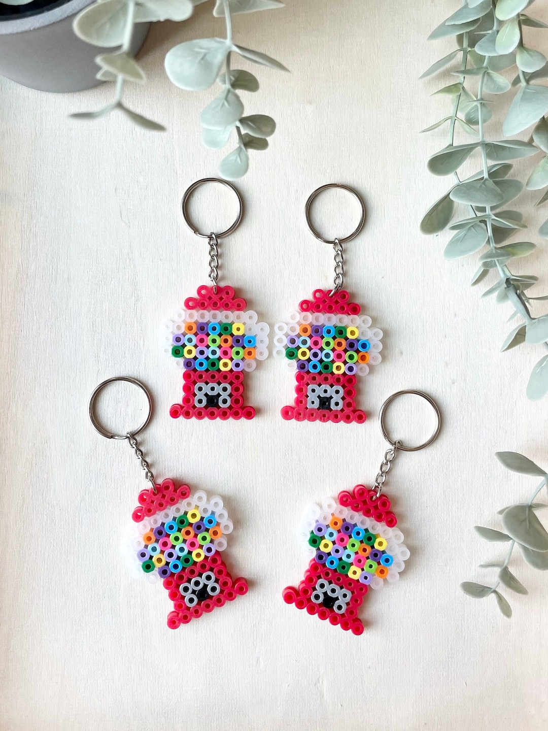 Gumball Machine Perler Bead Keychain