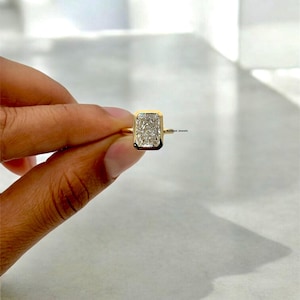 14k Yellow Gold With IGI Certified 4 Carat Radiant Lab Grown Diamond Solitaire Ring / Stunning Proposal Ring / perfect Wedding Gift For Her