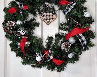 Buffalo check Christmas wreath