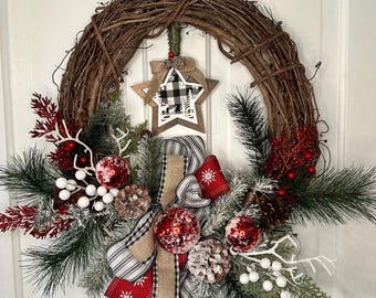 Enchanted Forest Frosted Pine Christmas Wreath